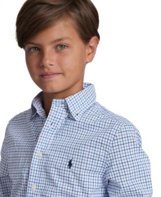Big Boys Plaid Cotton Poplin Shirt