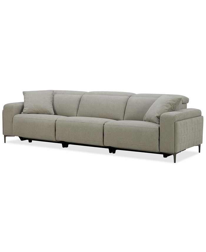 Furniture Adney 121" 3 Pc Zero Gravity Fabric Sectional with 3 Power