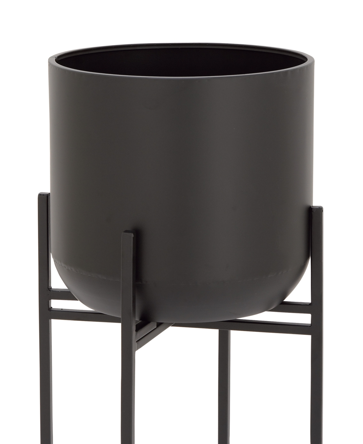 Rosemary Lane Black Metal Indoor Outdoor Planter With Removable Stand, 12" X 12" X 42" In Black