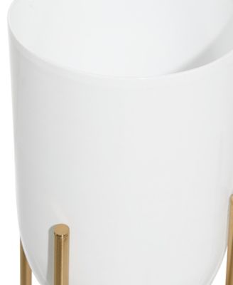 Metal Indoor Outdoor Dome Planter with Removable Stand Set of 2