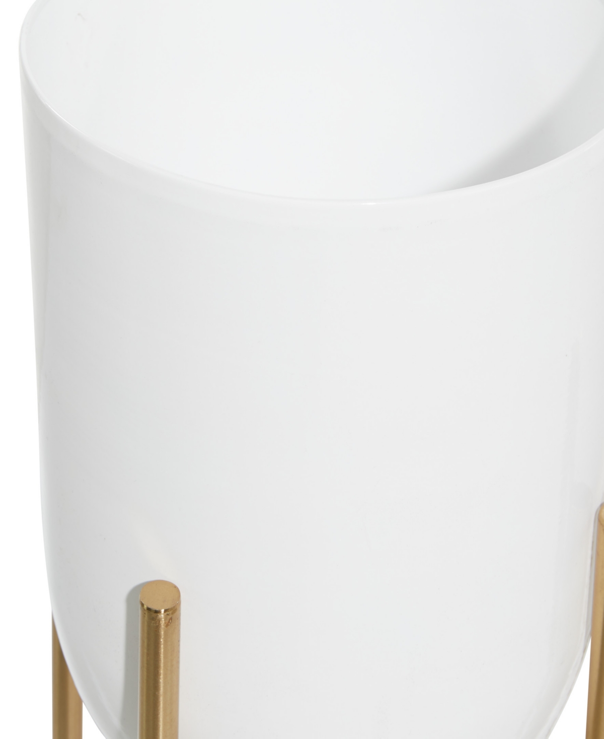 Cosmoliving Metal Indoor Outdoor Dome Planter With Removable Stand Set Of 2 In White