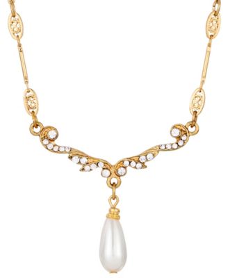 Imitation Pearl Crystal Necklace