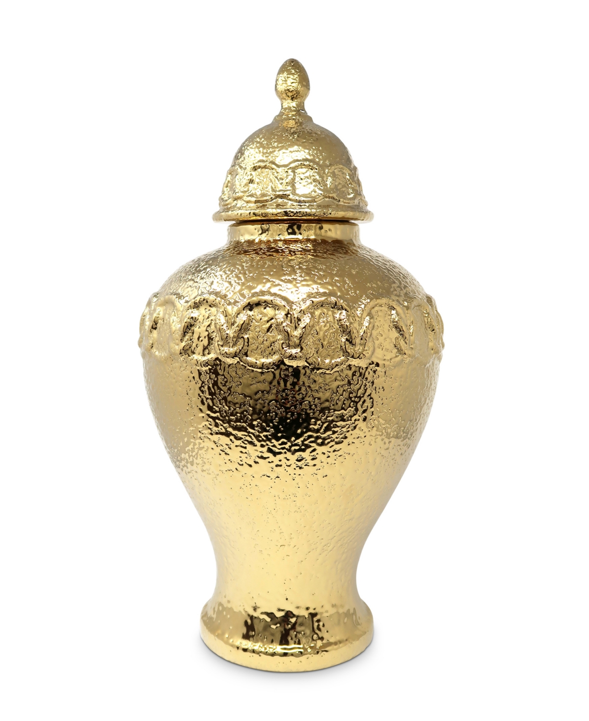 Shop Vivience Ginger Jar And Lid With Chain Detail In Gold
