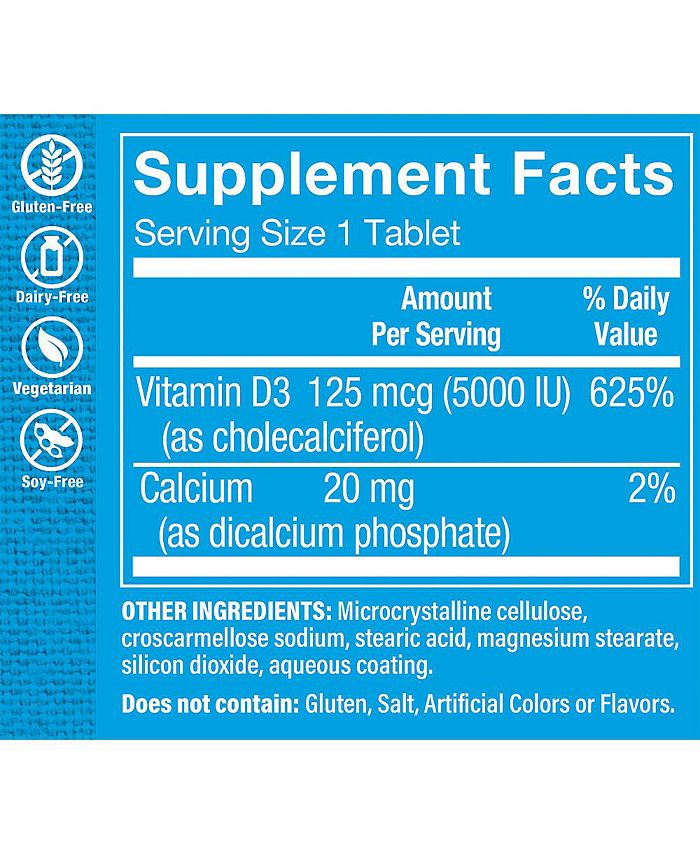 The Vitamin Shoppe Vitamin D3 Immune Support & Bone Health 5,000 IU