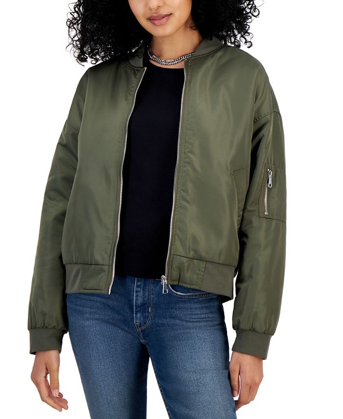Hippie Rose Juniors' Nylon Bomber Jacket Macy's