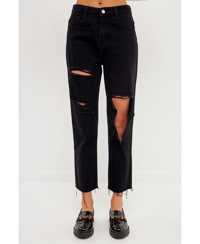 Macy's black sales ripped jeans