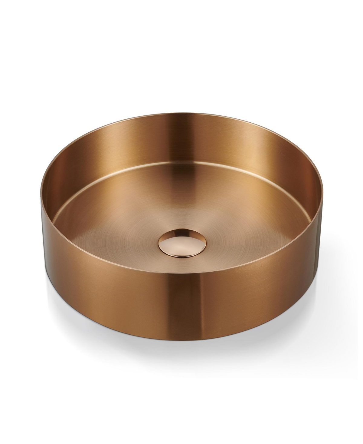 14.9'' Stainless Steel Circular Vessel Bathroom Sink - Rose Gold