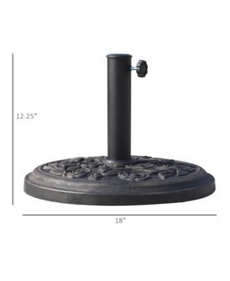 20 lbs Round Decorative Resin Rose Umbrella Pole Holder w/ Finish