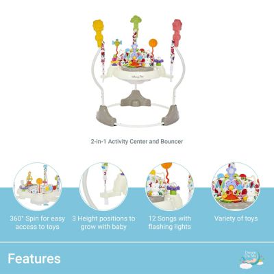 Zany 2-in-1 Baby Activity Center and Bouncer in Elephant Print