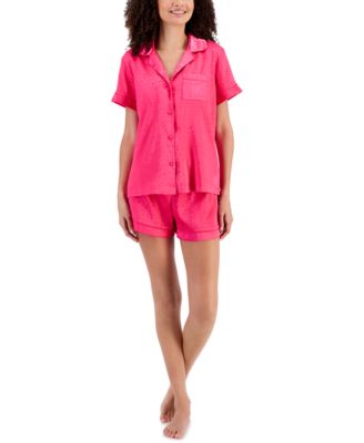 I.N.C. International Concepts Women s Satin Notched Collar Top Pajama Shorts Set Created for Macy s Macy s