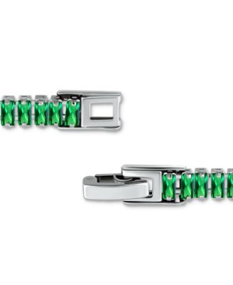 Cubic Zirconia Baguette Tennis Bracelet in Sterling Silver