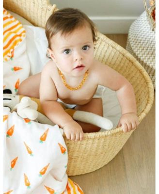 Certified Organic Muslin Four-Layer Reversible All Season Snug Blanket, Carrot