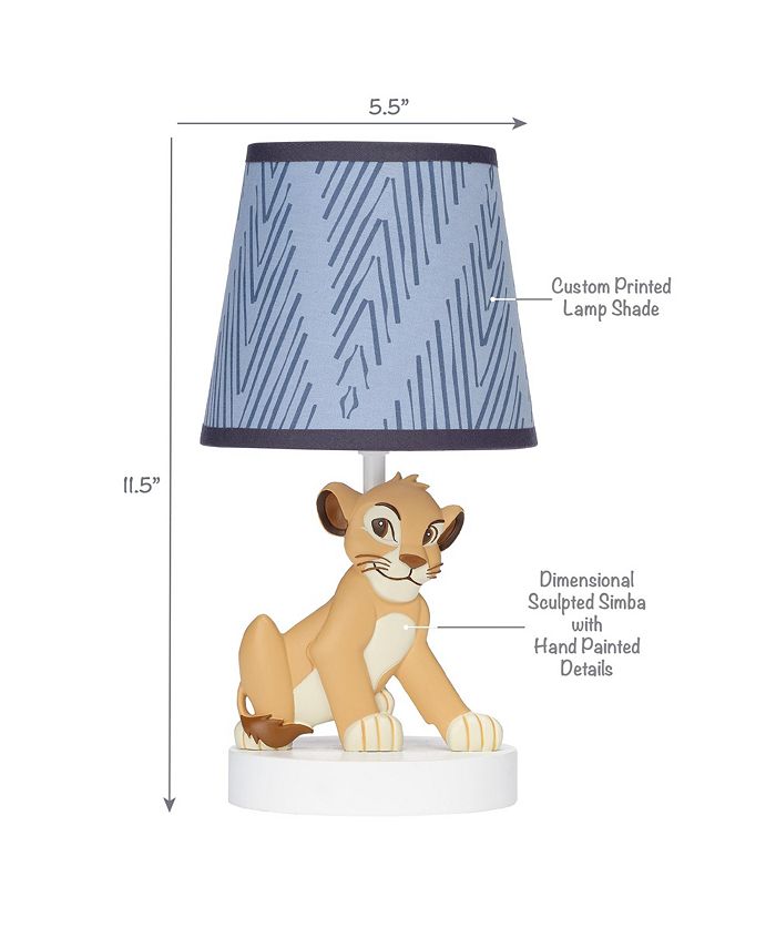 Lambs & Ivy Disney Baby Lion King Adventure Blue Lamp with Shade & Bulb ...