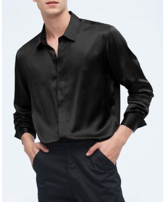 LILYSILK Classic Long Sleeve Silk Shirt For Men - Macy's