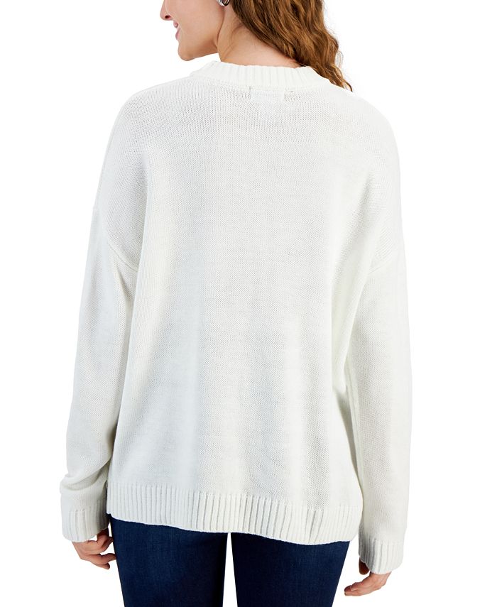 Just Polly Juniors' Drop-Shoulder Los Angeles Sweater - Macy's
