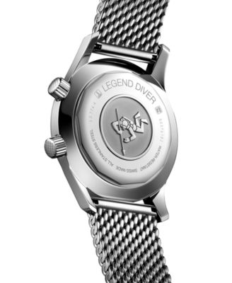 Men's Swiss Automatic Legend Diver Stainless Steel Mesh Bracelet Watch 42mm