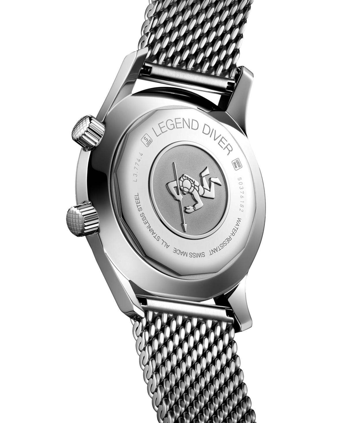 Longines Men's Swiss Automatic Legend Diver Stainless Steel Mesh Bracelet Watch 42mm