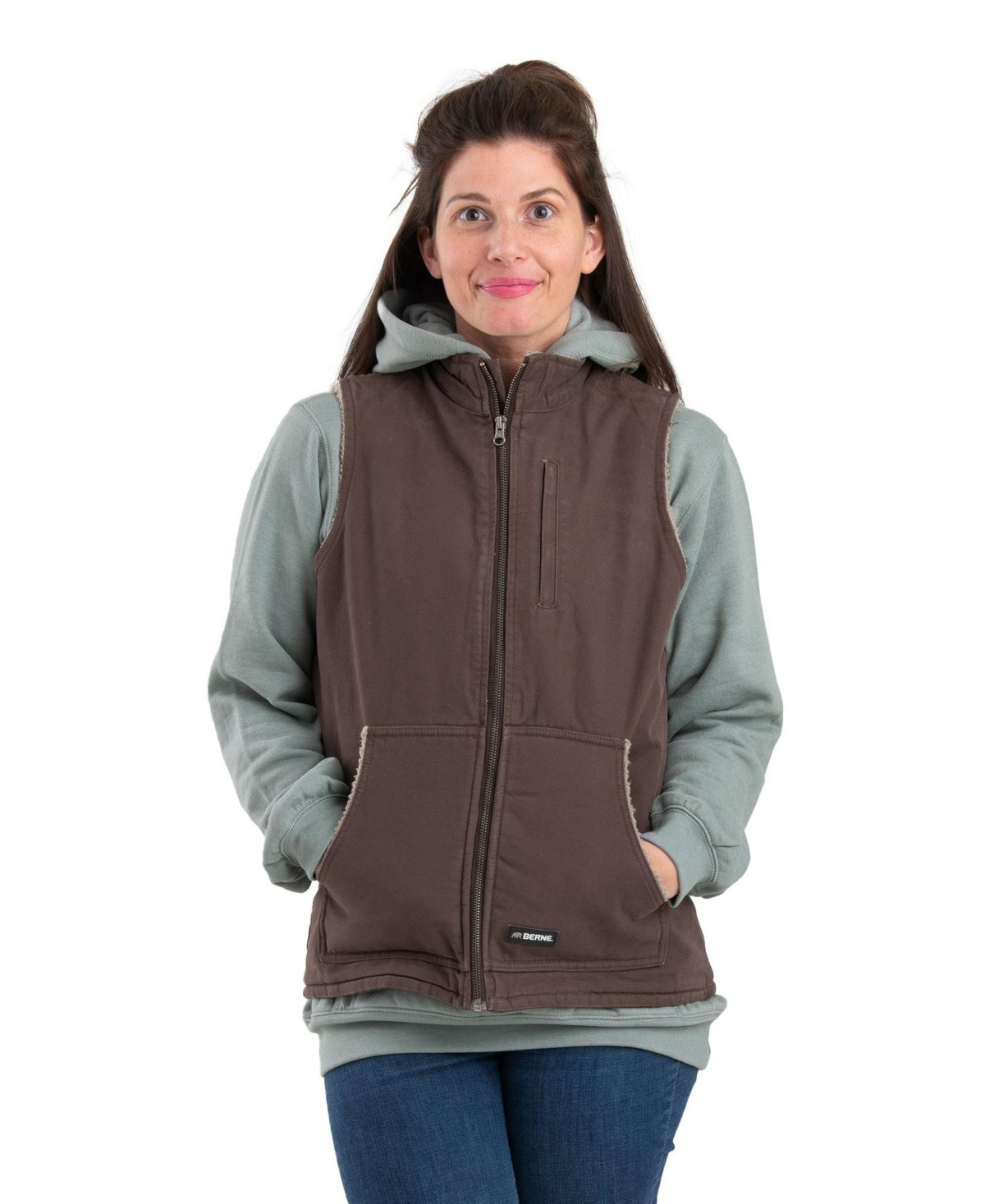 Plus Size Lined Softstone Duck Vest - Tuscan