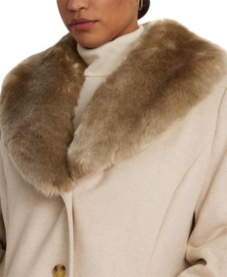 Plus Size Faux-Fur-Collar Coat