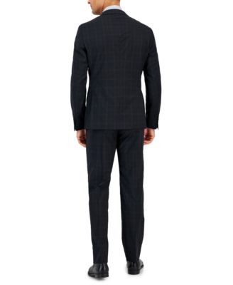 A|X Armani Exchange Armani Exchange Men's Slim-Fit Black Windowpane Wool Suit