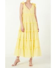 Macys womens yellow dresses clearance