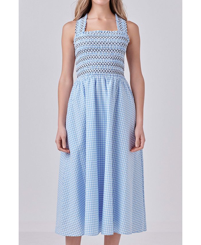English Factory Women's Gingham Check Midi Dress & Reviews Dresses Women Macy's