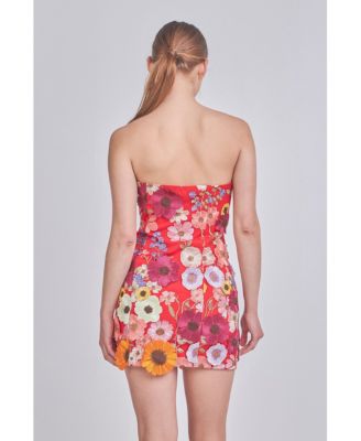 Women's Floral Embroidered Mini Dress