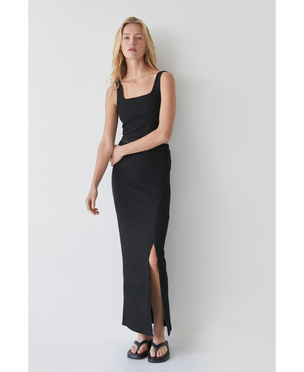 Women's Priscilla Textured Knit Maxi Skirt Set - White