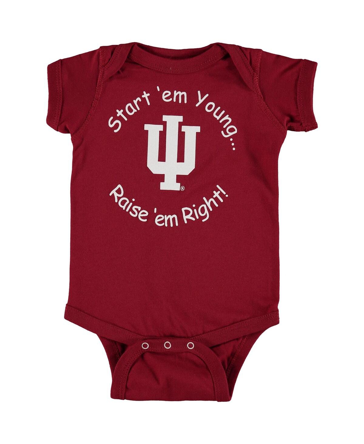 Little King Apparel Babies' Newborn And Infant Boys And Girls Crimson Indiana Hoosiers Start 'em Young Bodysuit