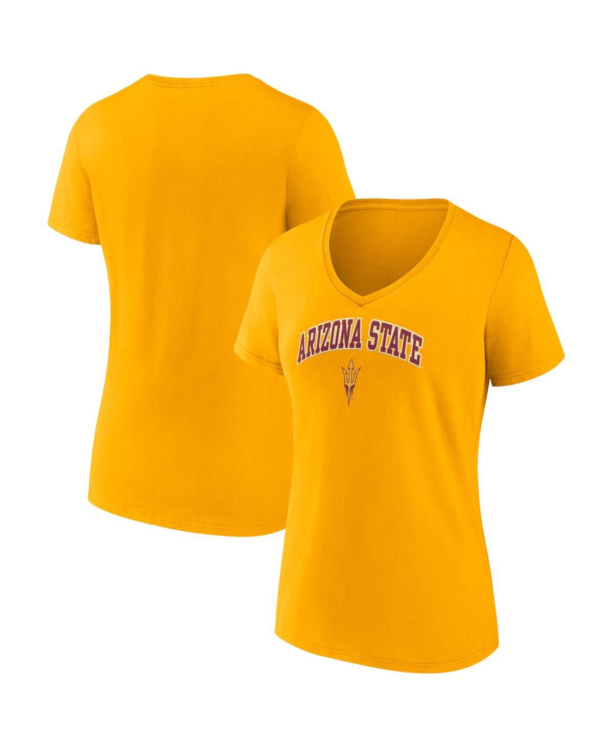 Fanatics Women's  Gold Arizona State Sun Devils Evergreen Campus V-neck T-shirt