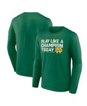 Men's Fanatics Branded Heathered Gray Notre Dame Fighting Irish Play Like A Champion Today Arched Pullover Hoodie Size: 4XL