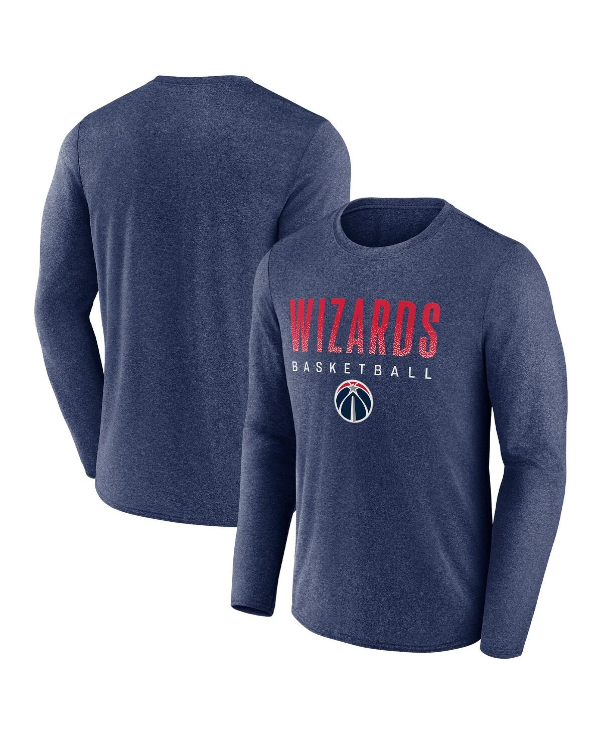 Men's FanaticsWashington Wizards Where Legends Play Iconic Practice Long Sleeve T-shirt - Heathered Navy