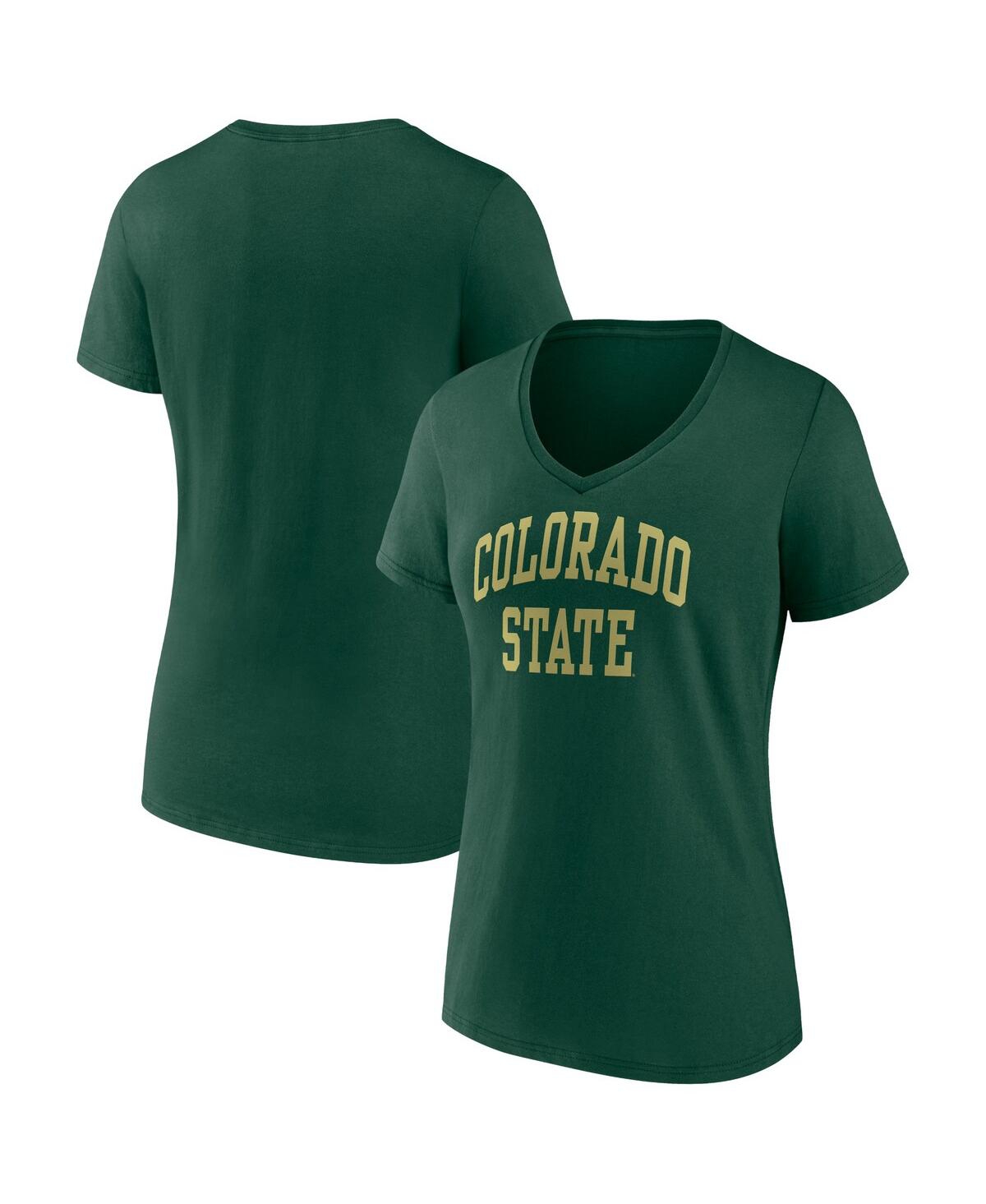 Women's FanaticsColorado State Rams Basic Arch V-Neck T-shirt - Green