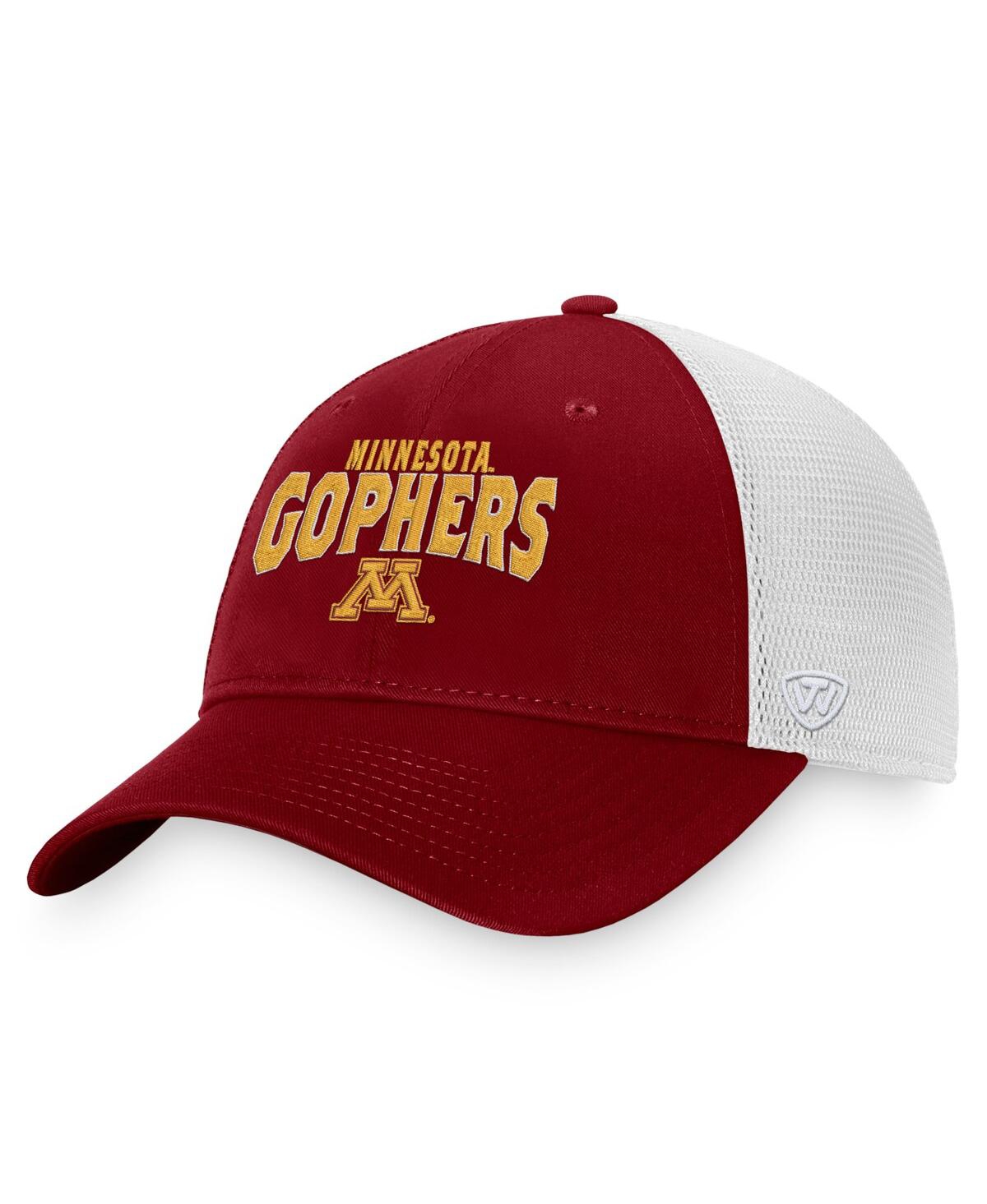 Men's Top of the World White Minnesota Golden Gophers Breakout Trucker Snapback Hat - White