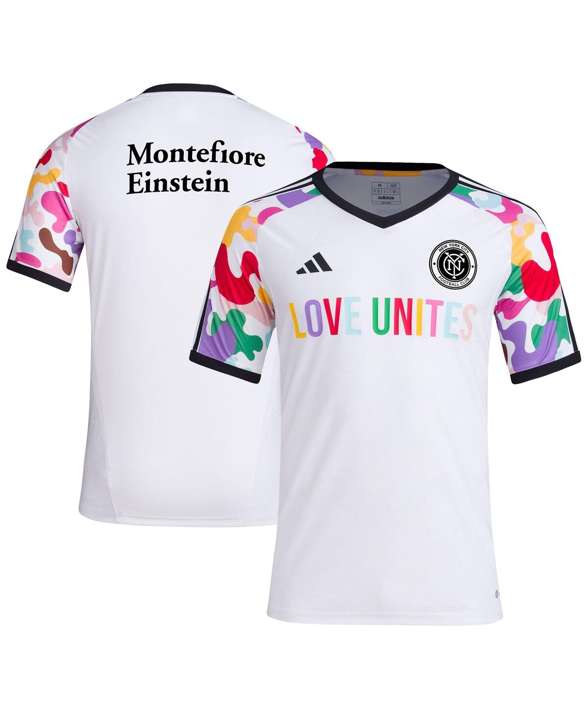 Men's adidasNew York City Fc 2023 Pride Pre-Match Top - White