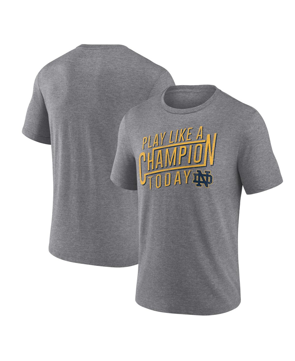 Shop Fanatics Men's  Heather Gray Notre Dame Fighting Irish Play Like A Champion Tri-blend T-shirt