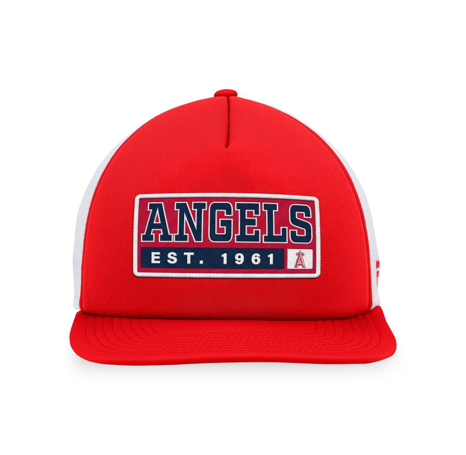 Men's Red, White Los Angeles Angels Foam Trucker Snapback Hat