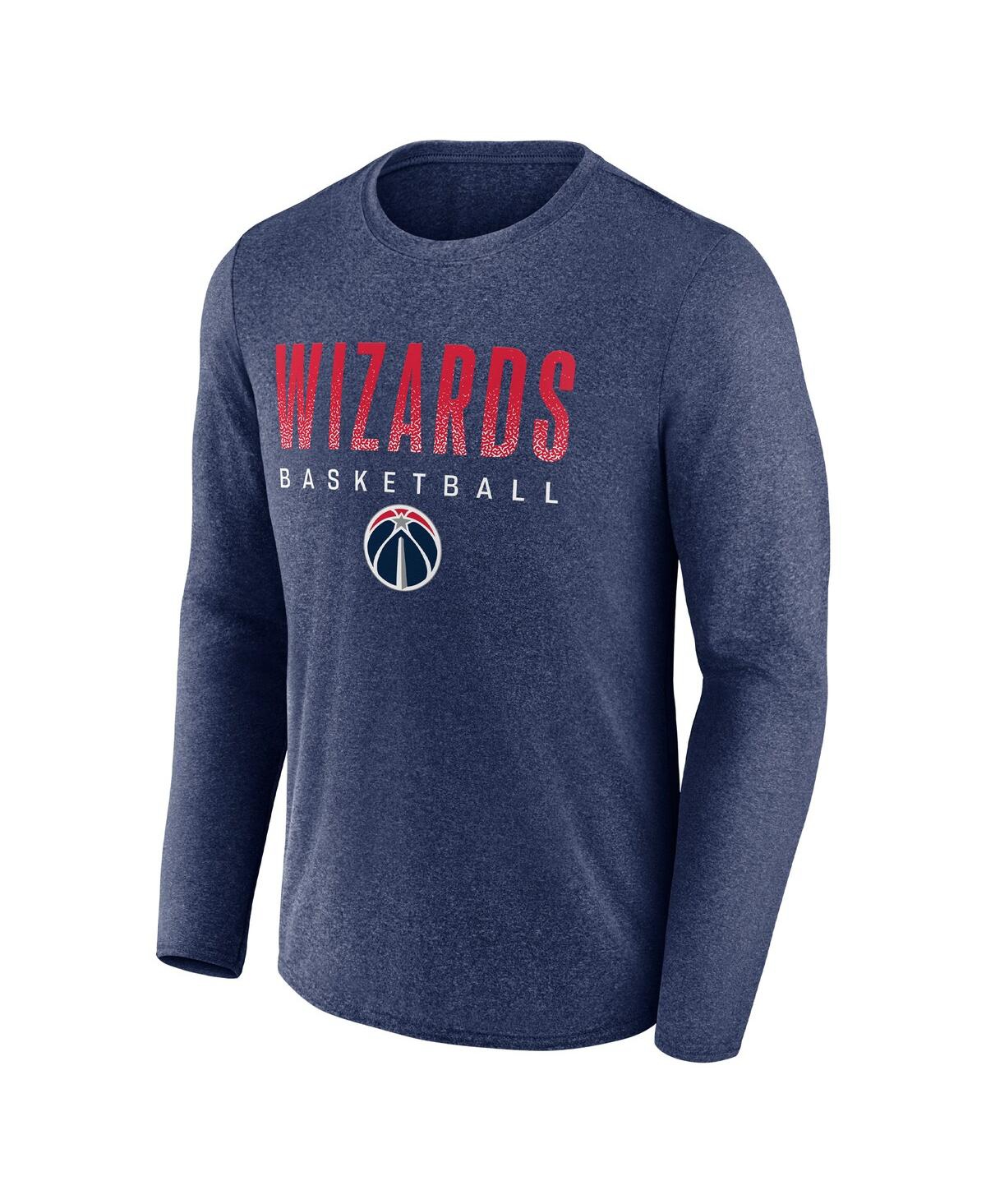 Men's FanaticsWashington Wizards Where Legends Play Iconic Practice Long Sleeve T-shirt - Heathered Navy