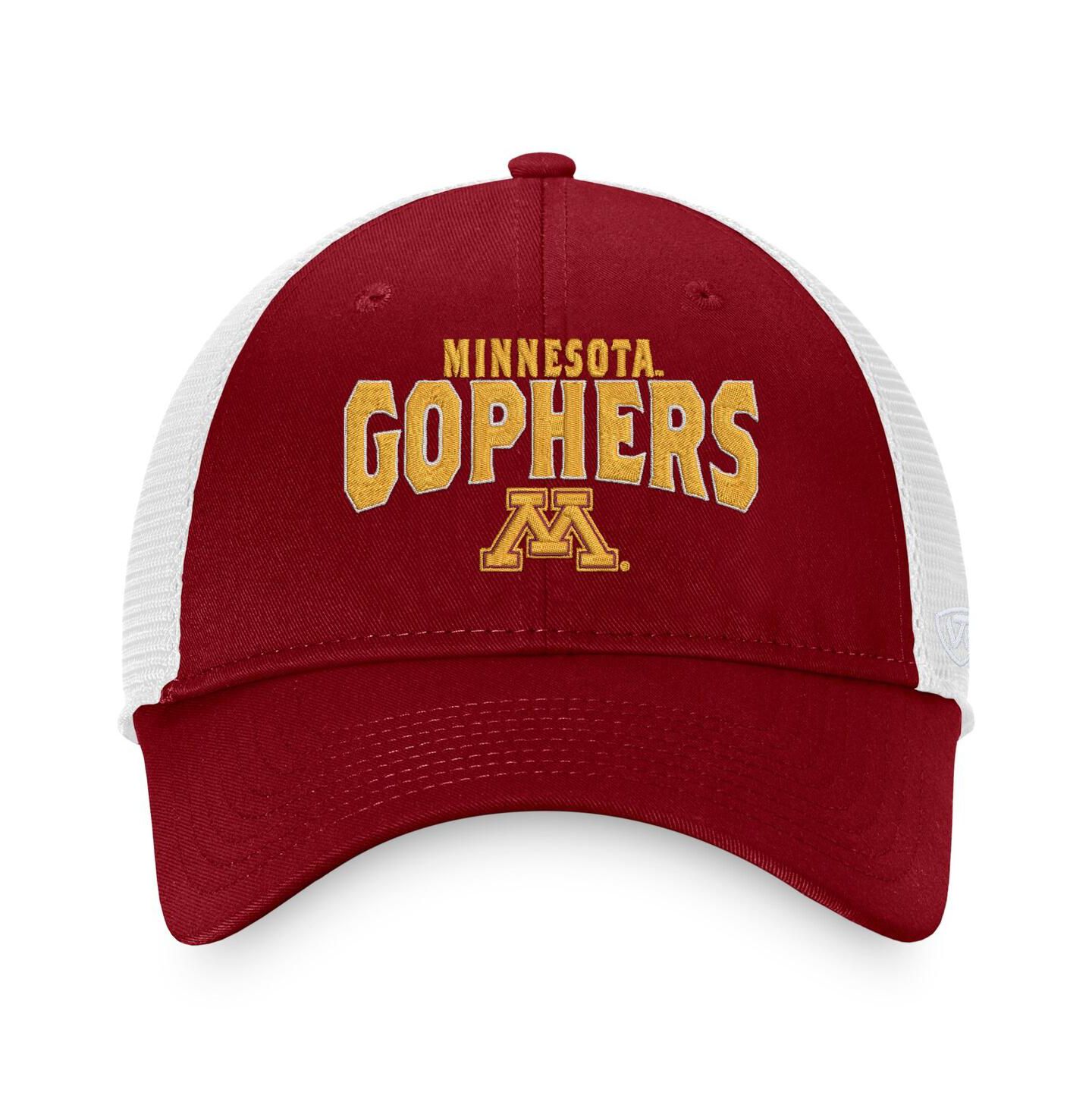 Мужская кепка Top of the World Maroon, White Minnesota Golden Gophers Breakout Trucker Snapback Hat — фото 3