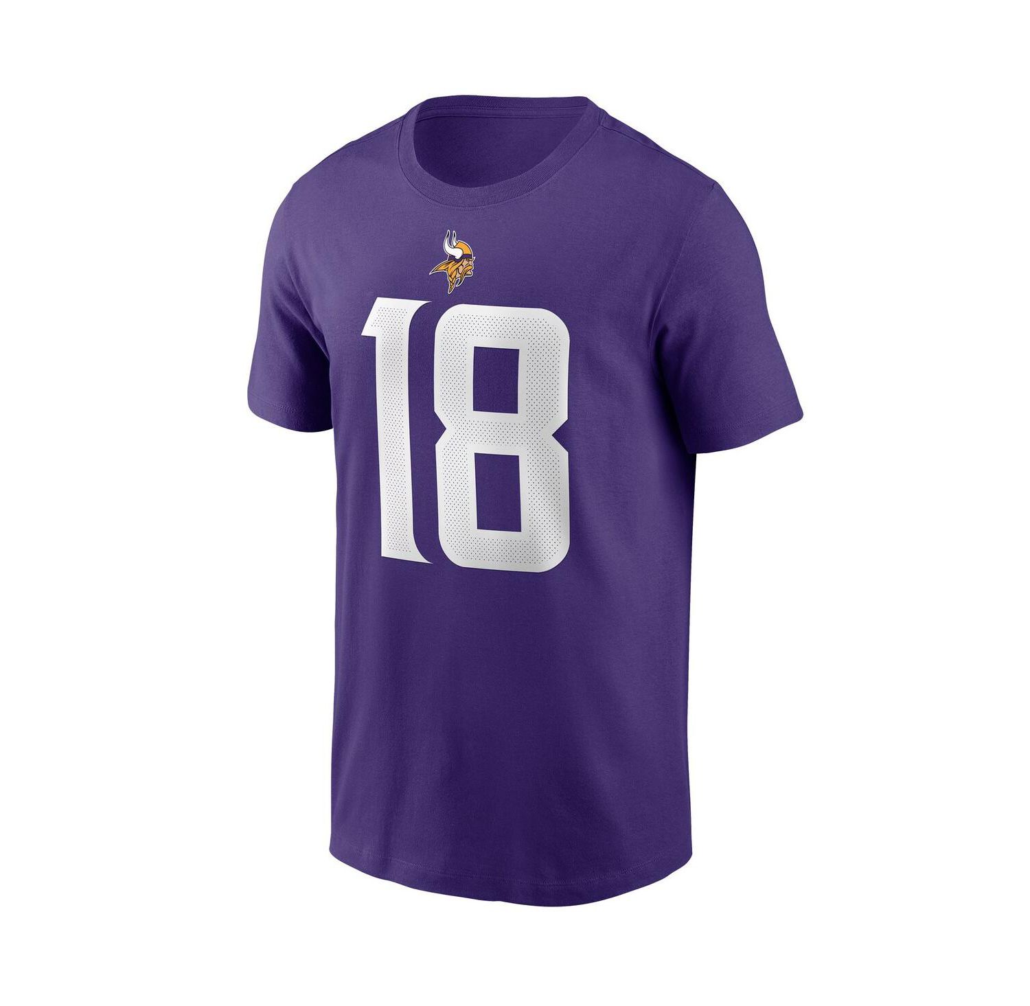 Men's Justin Jefferson Purple Minnesota Vikings Player Name and Number T-shirt