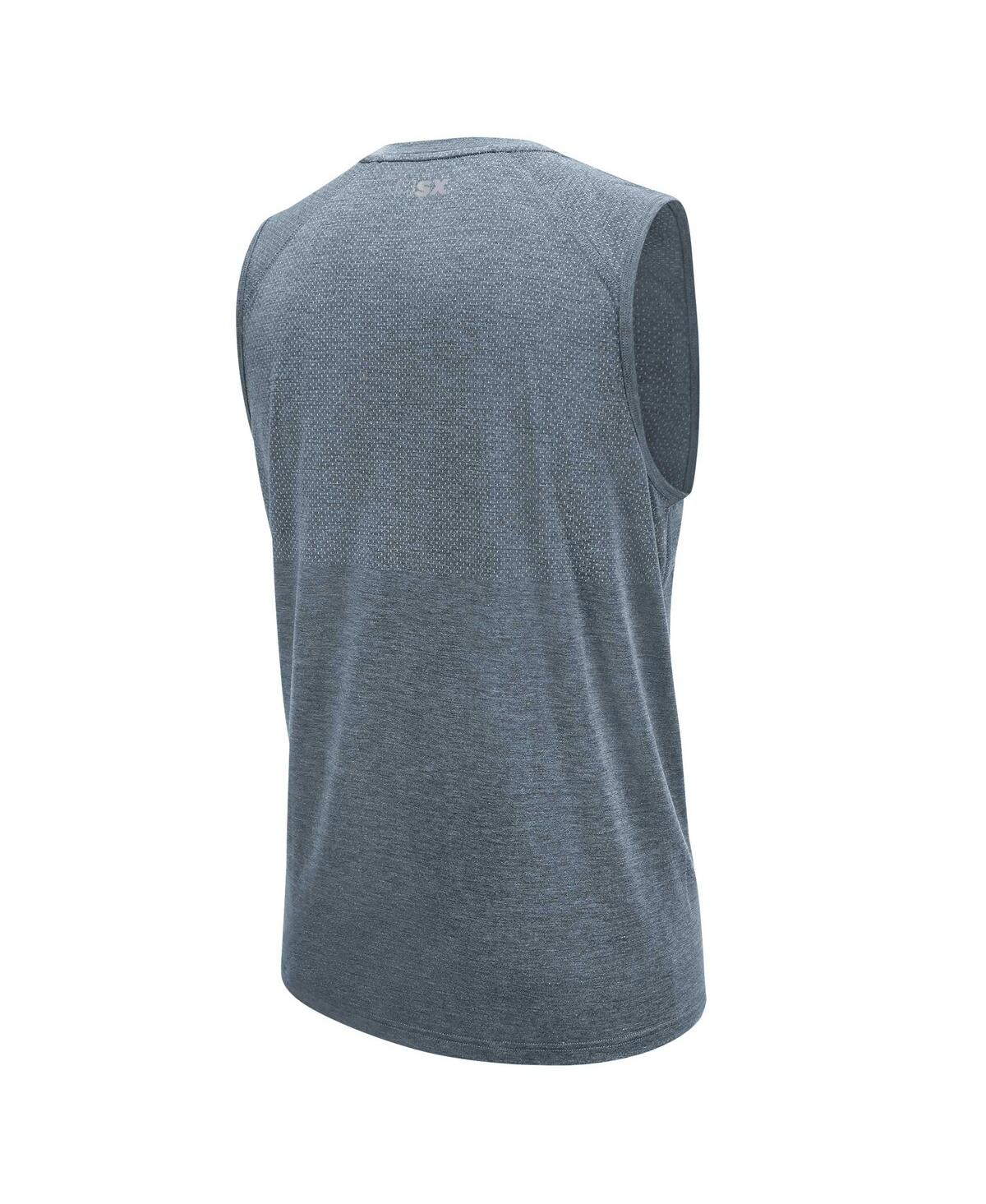 Shop Msx By Michael Strahan Men's  Gray Las Vegas Raiders Warm Up Sleeveless T-shirt