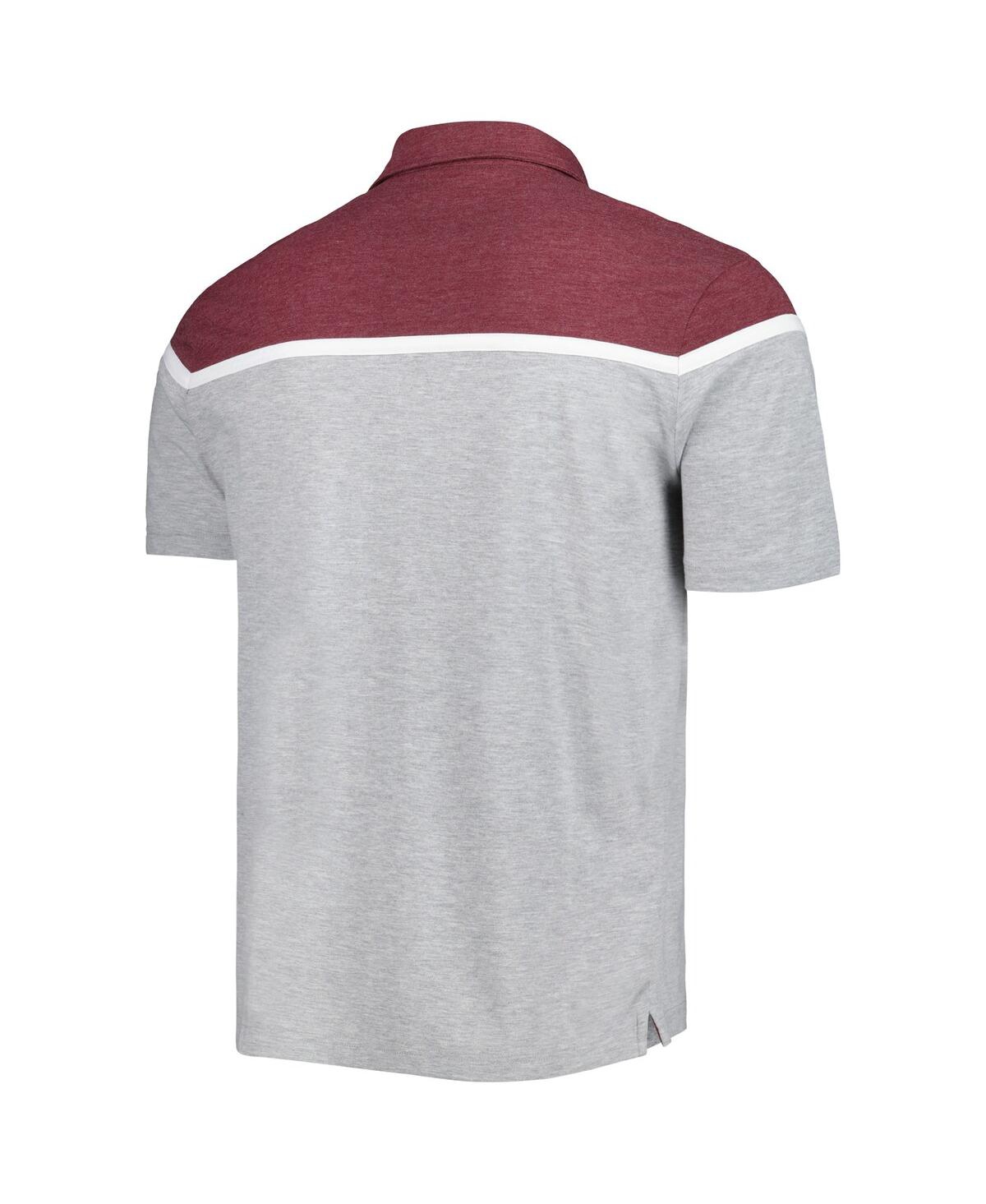Colosseum Men's  Heathered Gray, Maroon Texas A&m Aggies Birdie Polo Shirt In Heather Gray