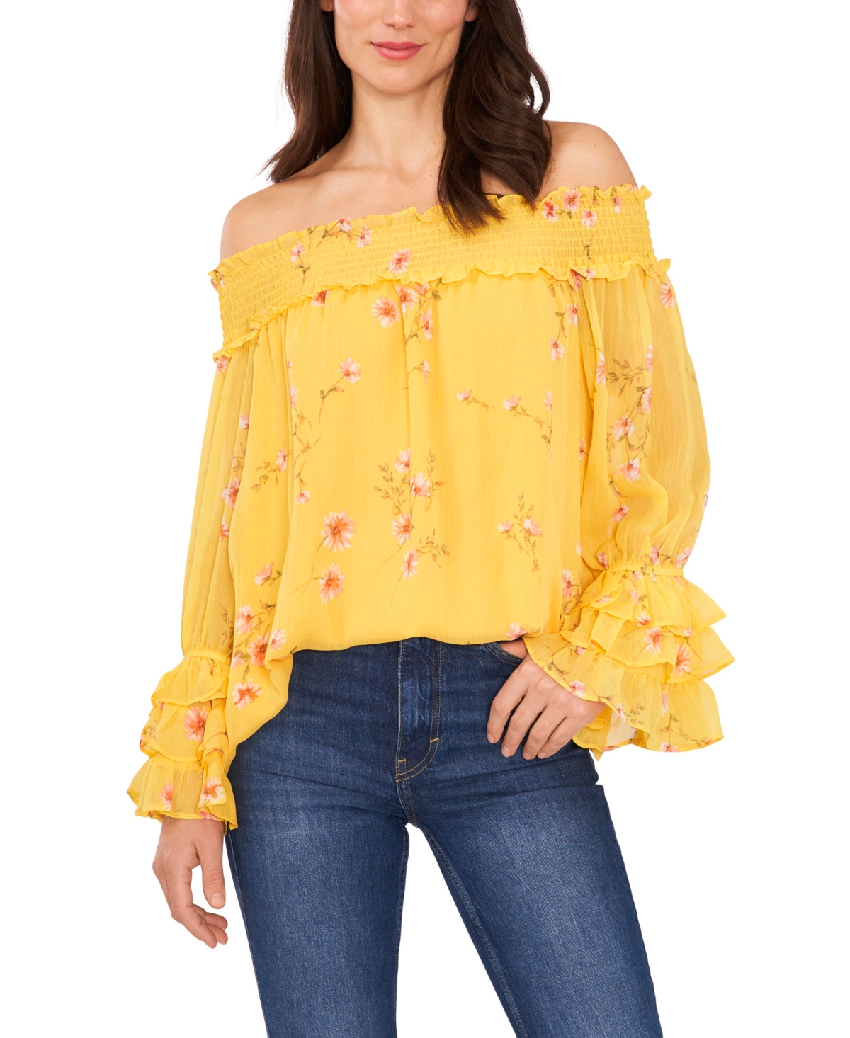 Cece smocked off the 2025 shoulder blouse