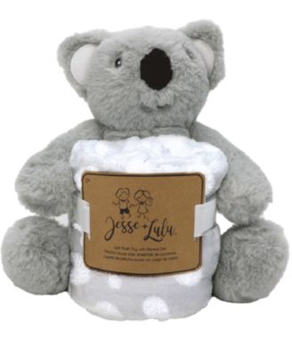 Baby Boys or Baby Girls Plush Toy with Blanket and Nunu, 3 Piece Set