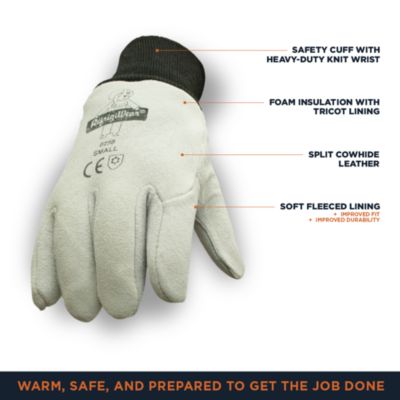 Men's Fleece Lined Insulated Leather Gloves