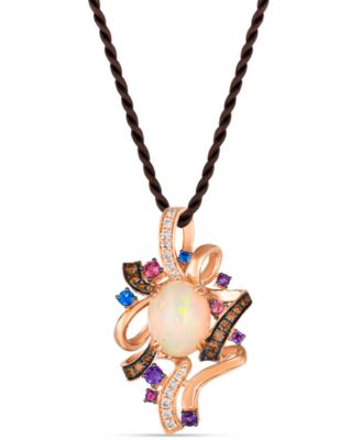 Le Vian - Multi-Gemstone (2-3/8 ct. t.w.) & Diamond (1/2 ct. t.w.) Abstract Swirl 18" Pendant Necklace in 14k Rose Gold