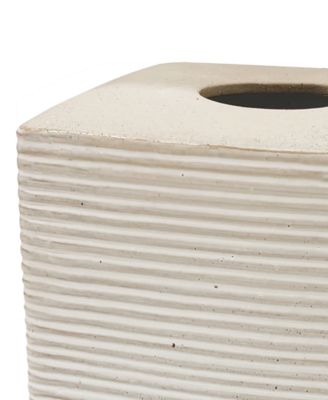Drift Lines Textured Ribbed Ceramic Tissue Box Cover