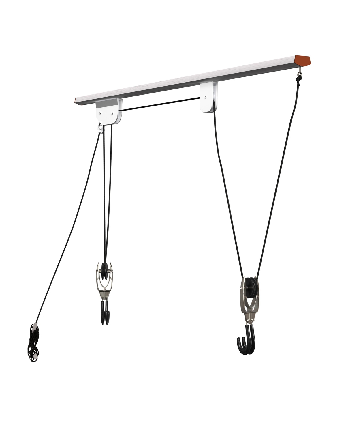 Rail Mount Hoist Pulley System - Bike Hanger for Garage - Overhead Ceiling Storage for Bicycle, Ladder, or Cargo with 75lb Capacity by Rad Cycle - Bla