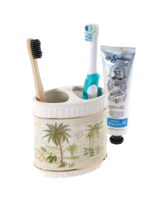 Colony Palm Tree Textured Ceramic Toothbrush Holder