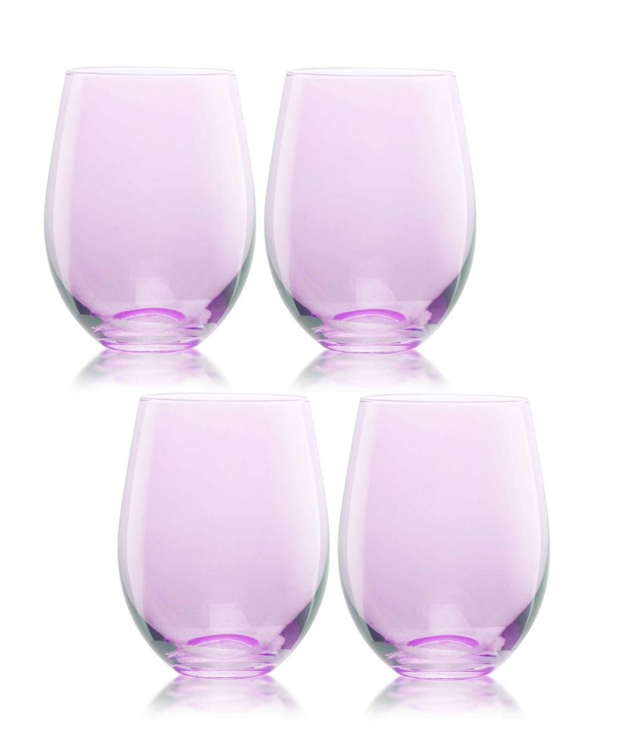 QUALIA GLASS CARNIVAL STEMLESS 19 OZ WINE GLASSES, SET OF 4